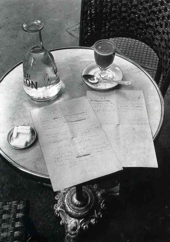 Andre Kertesz - the-way-a-poem-of-Ady's-began-on-a-cafe-table-in-paris - 1928